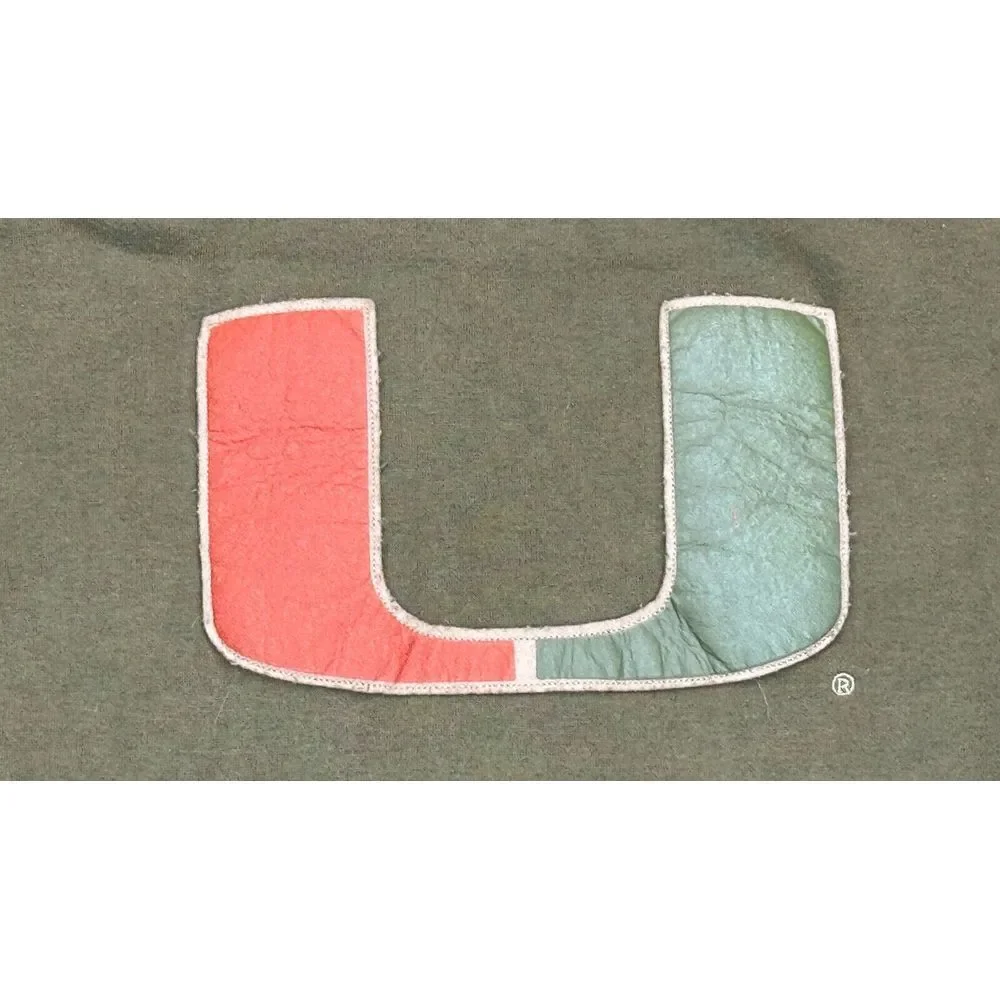 NCAA University of Miami Hurricanes Vintage Full Zip Long Sleeve Jacket Size 2XL